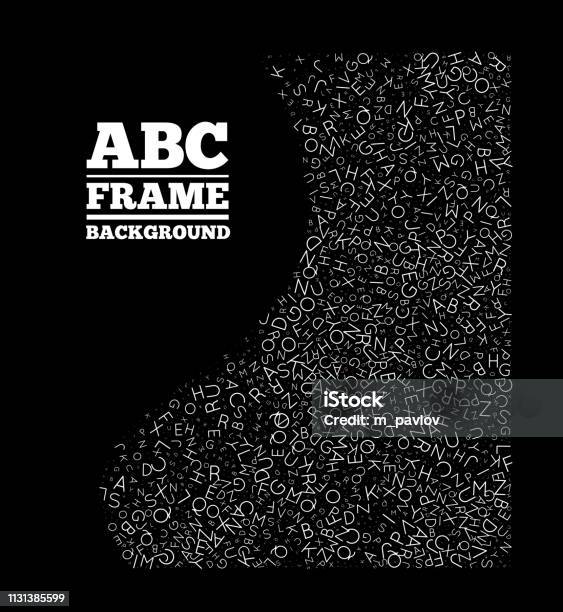 Abc Background Frame Design Frame Created From The Letters Of Different Sizes Abc Text Frame Vector ...