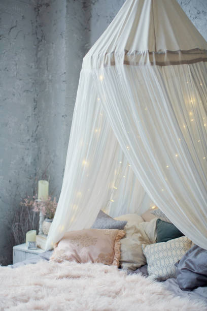istock cozy bedroom with canopy 1131392347