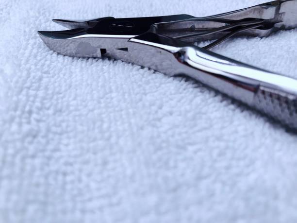 istock Toenail clipper on white terry cloth 1131393719