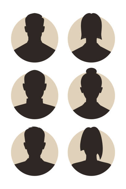 아바타 - human head silhouette human face symbol stock illustrations