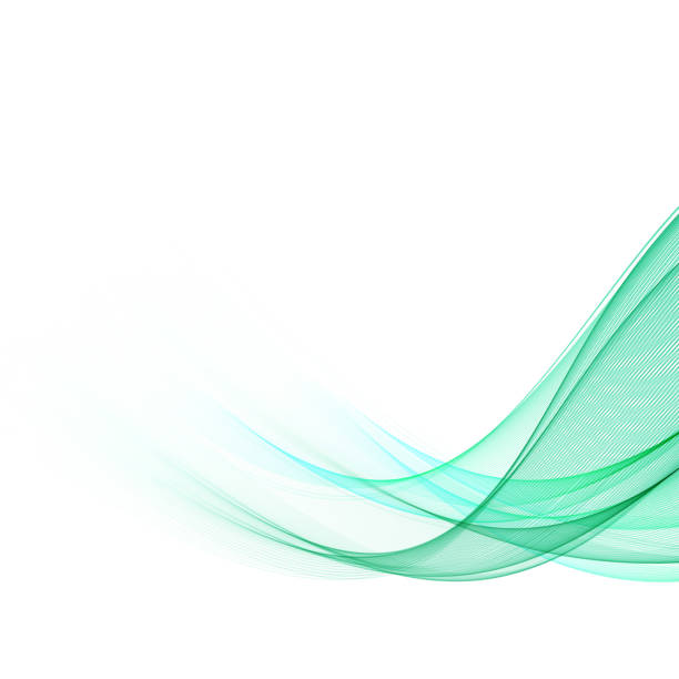 istock Abstract green wavy lines. Colorful vector background. Smoke transparent green wave 1131396161