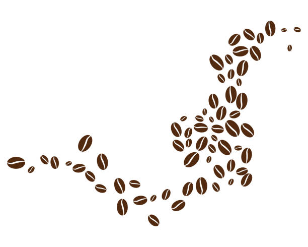 ilustraciones, imágenes clip art, dibujos animados e iconos de stock de vector de café icono de grano - cup of coffee beans