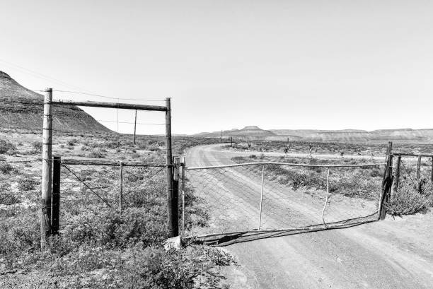 istock A farm gate on Rooibos Heritage Route. Monochrome 1131401774
