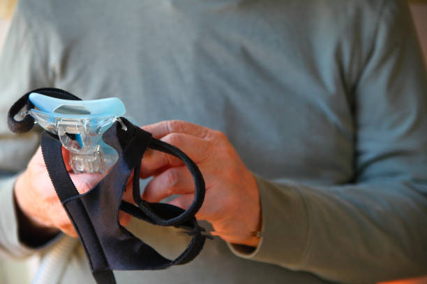 Cтоковое фото Человек с вложением CPAP