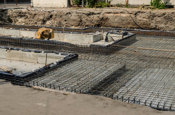 istock Framework for the foundation of the building 1131405719