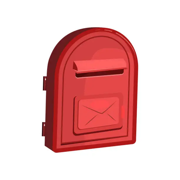 Vector illustration of Red door mailbox