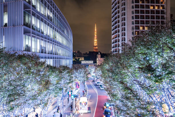 istock Tokyo Tower with Christmas illumination at Roppongi 1131410029