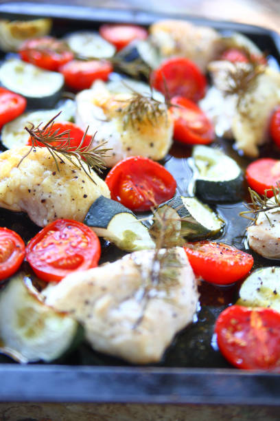 istock Vegetables and chicken on sheet pan 1131411822