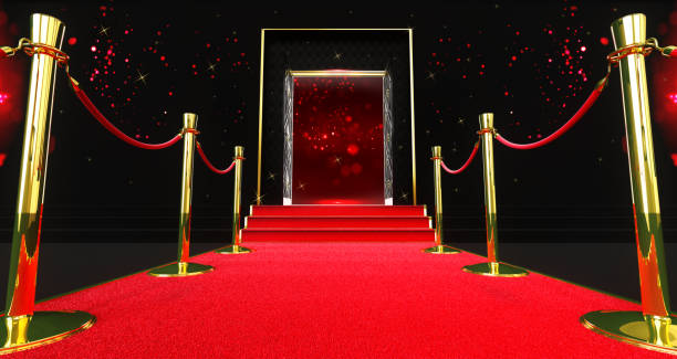 istock long red carpet between rope barriers with stair at the end 1131411965