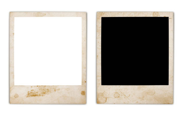 grungy instant photo frame variation (mit innen-und außenwegen) - struktureffekt fotos stock-fotos und bilder