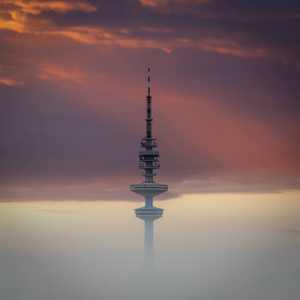 Colors of the sky in Hamburg at the tv tower - late in the evening