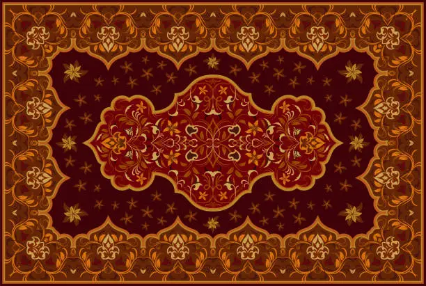 Vector illustration of Persian colored carpet.