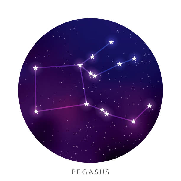 ilustrações de stock, clip art, desenhos animados e ícones de pegasus star constellation - pegasus horse symbol mythology