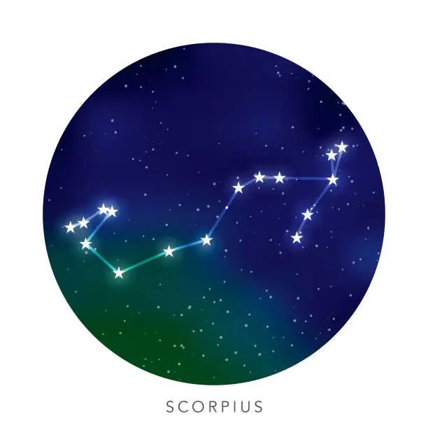 Vector illustration of Scorpio Star Constellation
