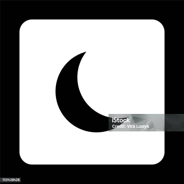 Moon Black Vector Icon Stock Illustration - Download Image Now
