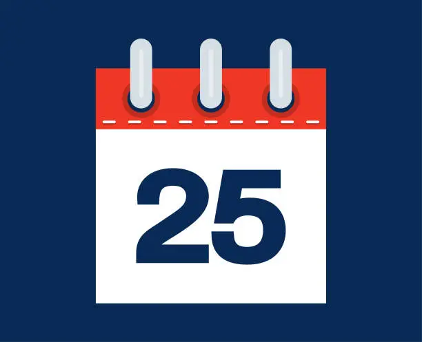 Vector illustration of 25th Calendar Date Of The Month - vector