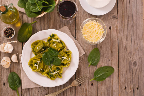 istock Spinach ravioli with ricotta cheese filling. 1131437009