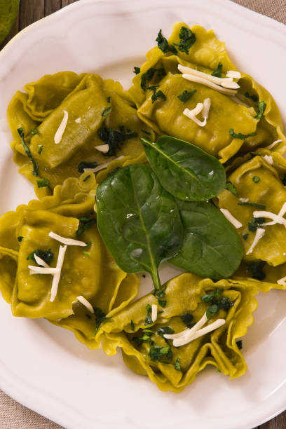 istock Spinach ravioli with ricotta cheese filling. 1131437956