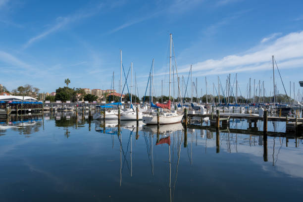 istock Boats Anchored in a Florida Marina 1131447553
