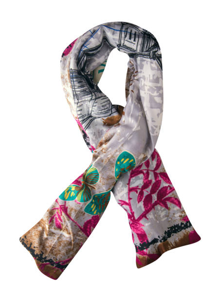 istock scarf summer. multicolored scarf. Scarf top view 1131449270