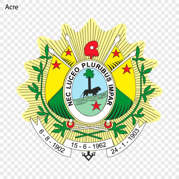 Vector illustration of Emblem of Acre, state of Brazil