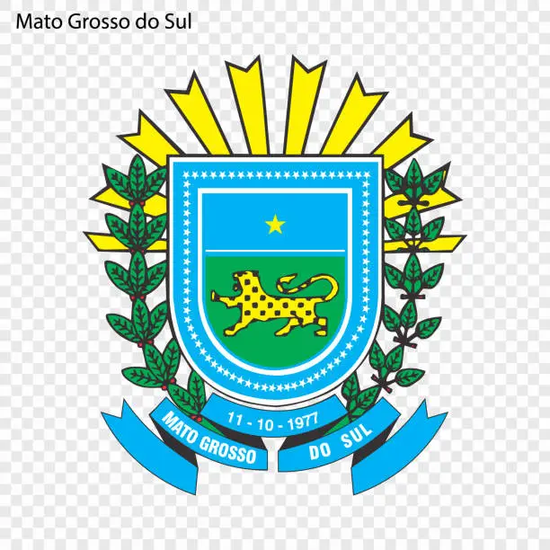 Vector illustration of Emblem of Mato Grosso do Sul, state of Brazil