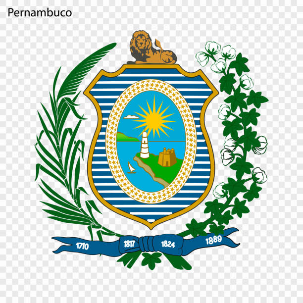 ilustrações, clipart, desenhos animados e ícones de emblema de pernambuco, estado do brasil - pernambuco state