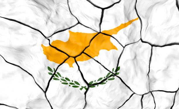 bandiera di cipro su sfondo incrinato - european union flag european community photography textured effect foto e immagini stock