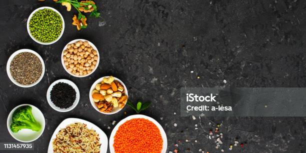 Concepto De Alimentos Saludables Superfood Fondo Alimentario Foto de stock y más banco de imágenes de Aguacate