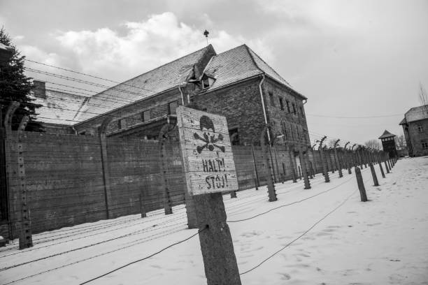 The picture of the buildings in concentration camp where use to keep the jewish prisoners-  in Oswieciem, Poland.