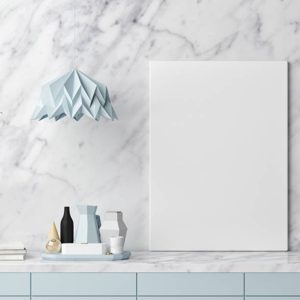 mock up poster, kitchen stuff on white marble wall. - 2113 imagens e fotografias de stock