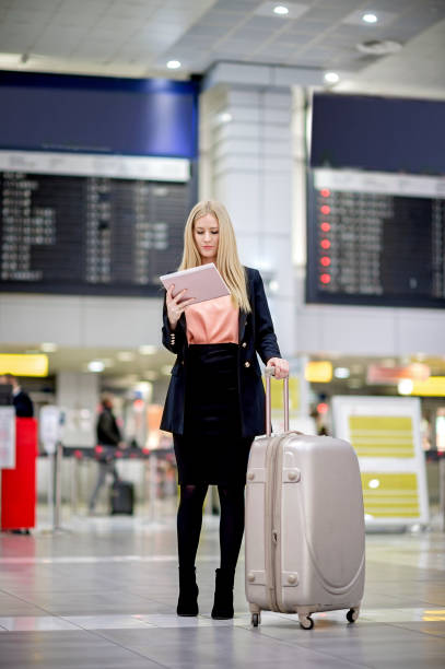 istock Single business woman commuting, on the move 1131470424