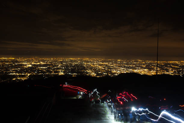 istock Aerial view of a plain illuminated by electric light 1131470856