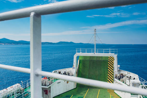 Car Ferry Transportation in Mediterranean Sea.