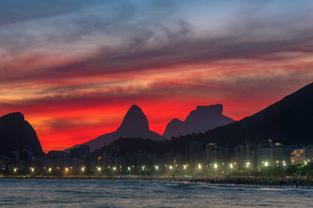 istock Colorful Night in Copacabana Beach in Rio de Janeiro 1131475209
