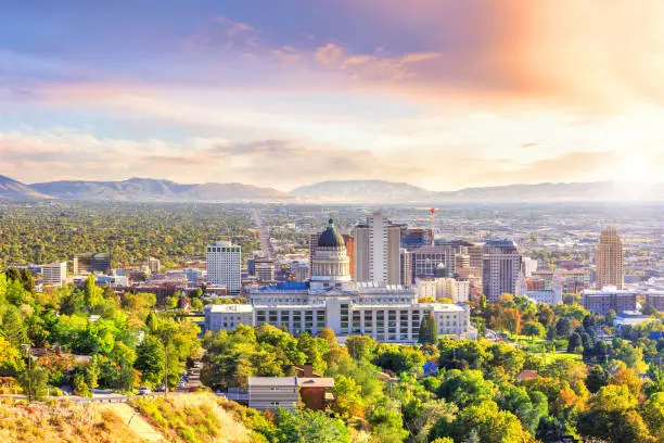 Salt Lake City skyline Utah in USA