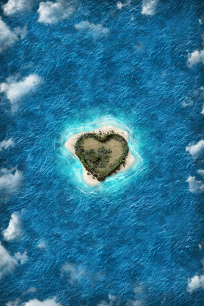 istock Island in the shape of a heart 1131483025