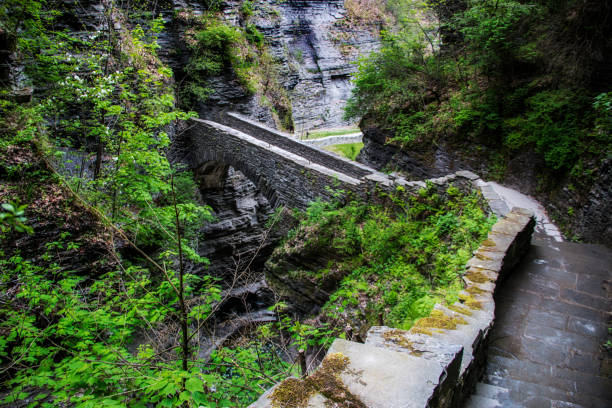 istock stone bridge at Watkin Glens State Park in New York 1131506174