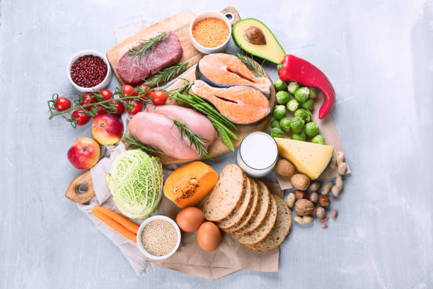 istock Balanced diet. Healthy food 1131513355