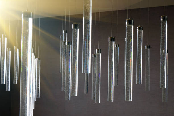 istock Glass tube as creative ceiling lights. 1131517825