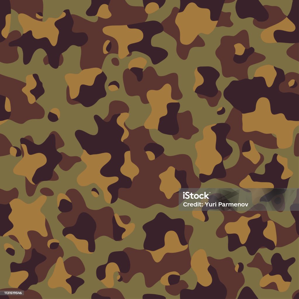 Abstract Vector Military Camouflage Background. Seamless Camo