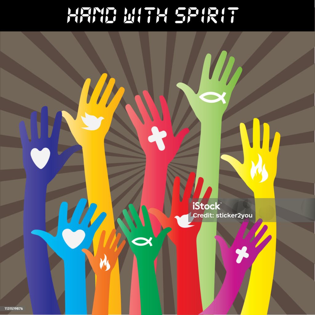 Colored hands with signs Clapping stock vector