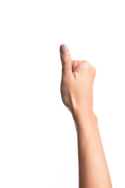 istock Girl hands gesture isolated on white 1131521484