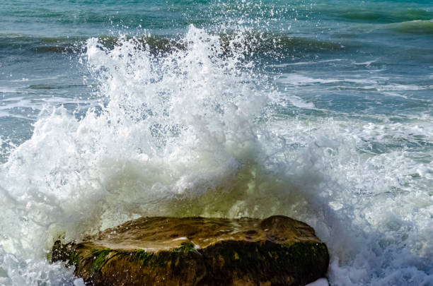 istock Splashing wave on the Black sea. 1131523203