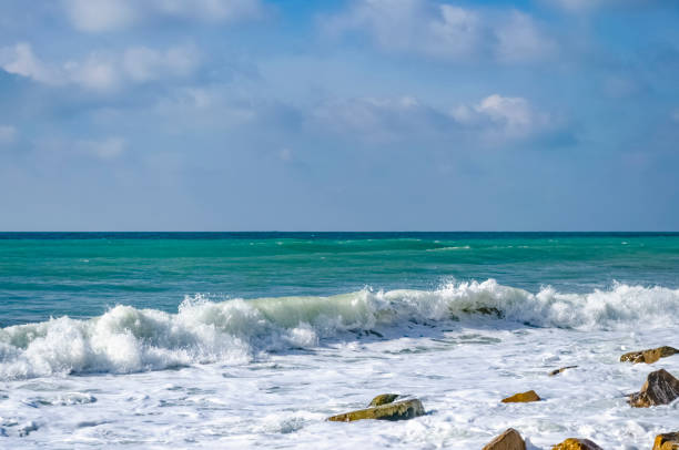 istock Splashing wave on the Black sea. 1131524445