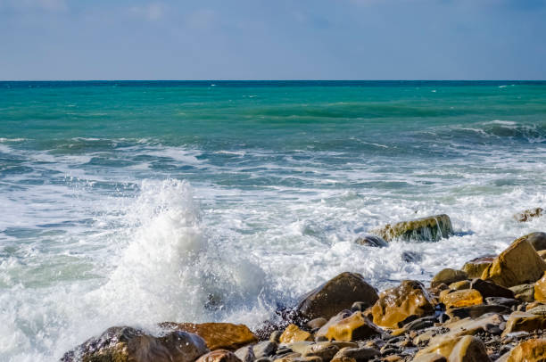 istock Splashing wave on the Black sea. 1131524853
