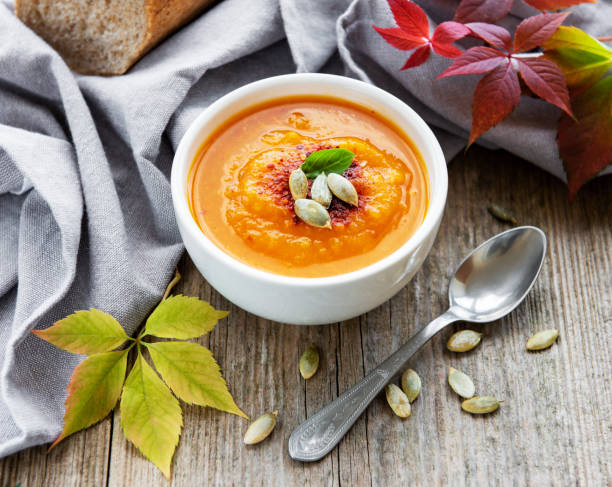 istock Bowl of pumpkin soup 1131526101