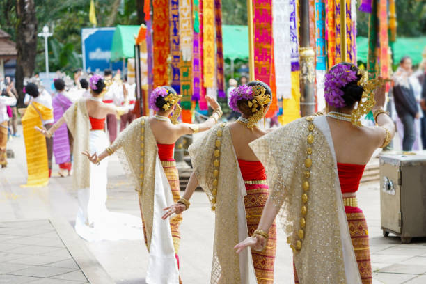 istock Thai females tranditinal dancing. 1131529564
