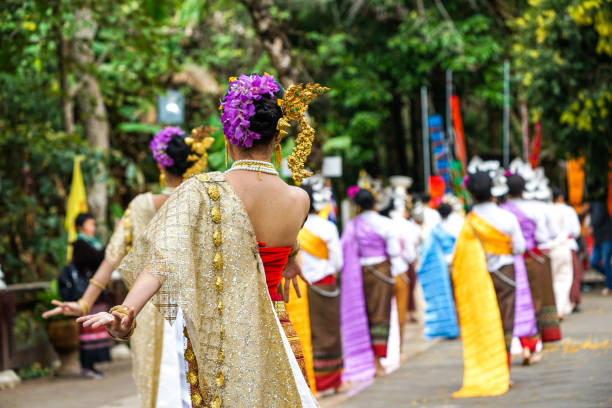 istock Thai females tranditinal dancing. 1131529576