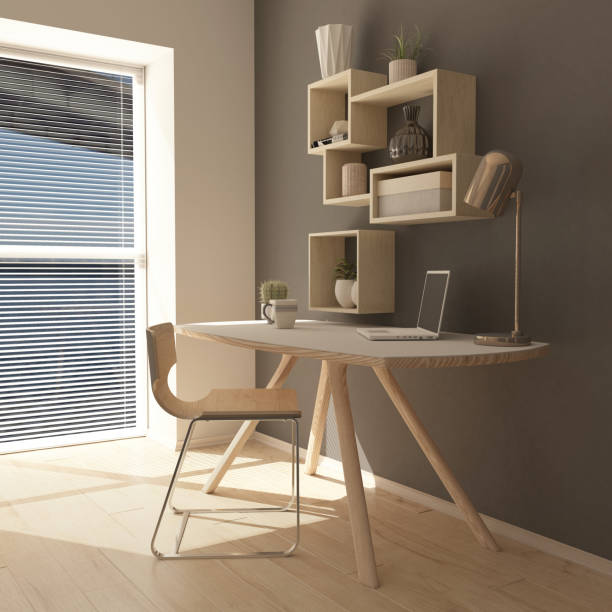 istock 3D Render of a modern home office 1131531934